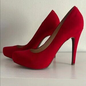 Jessica Simpson Women's Red Suede Leather Pumps